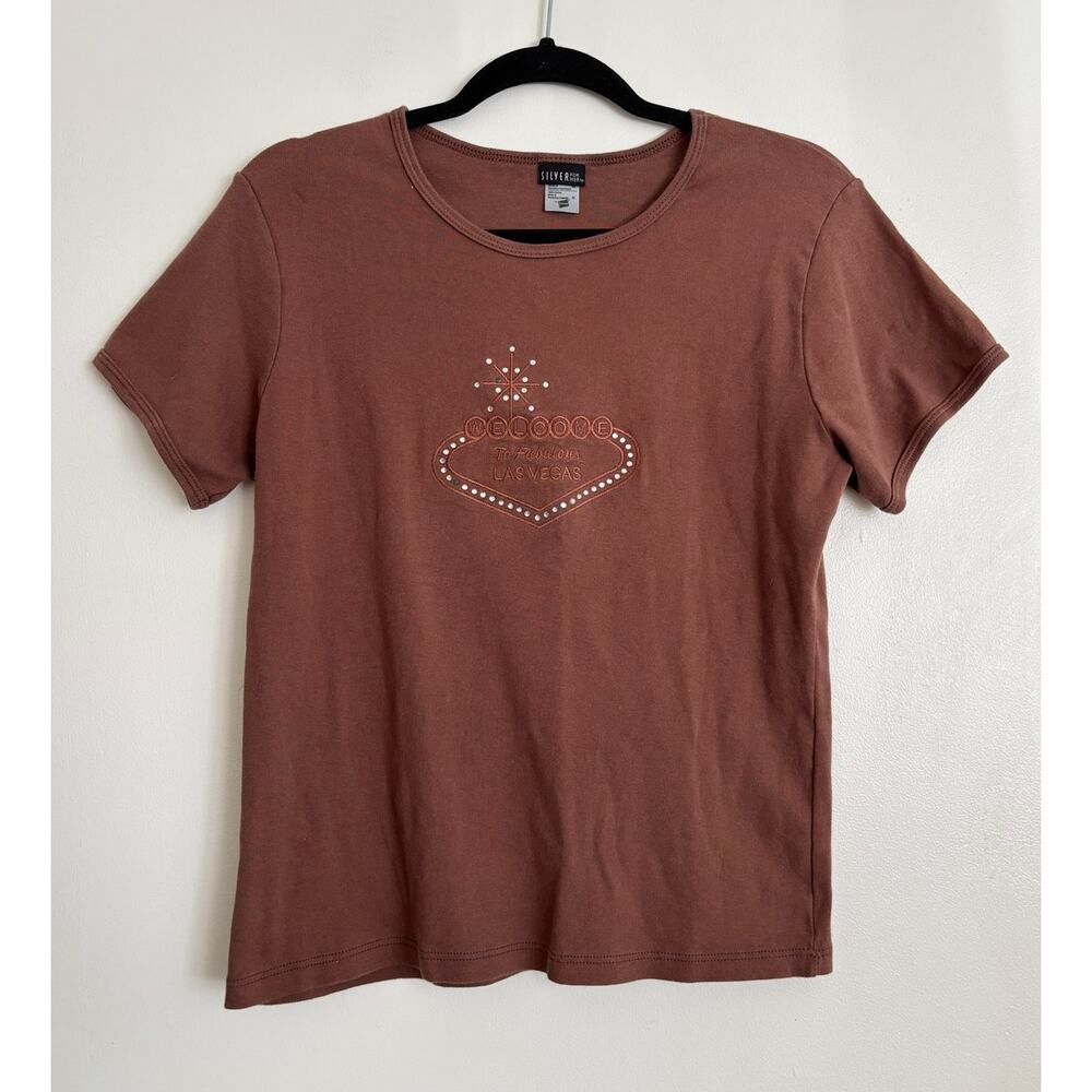 Brown Hanes 'Welcome to Fabulous Lag Vegas' Boxy Baby Tee XL